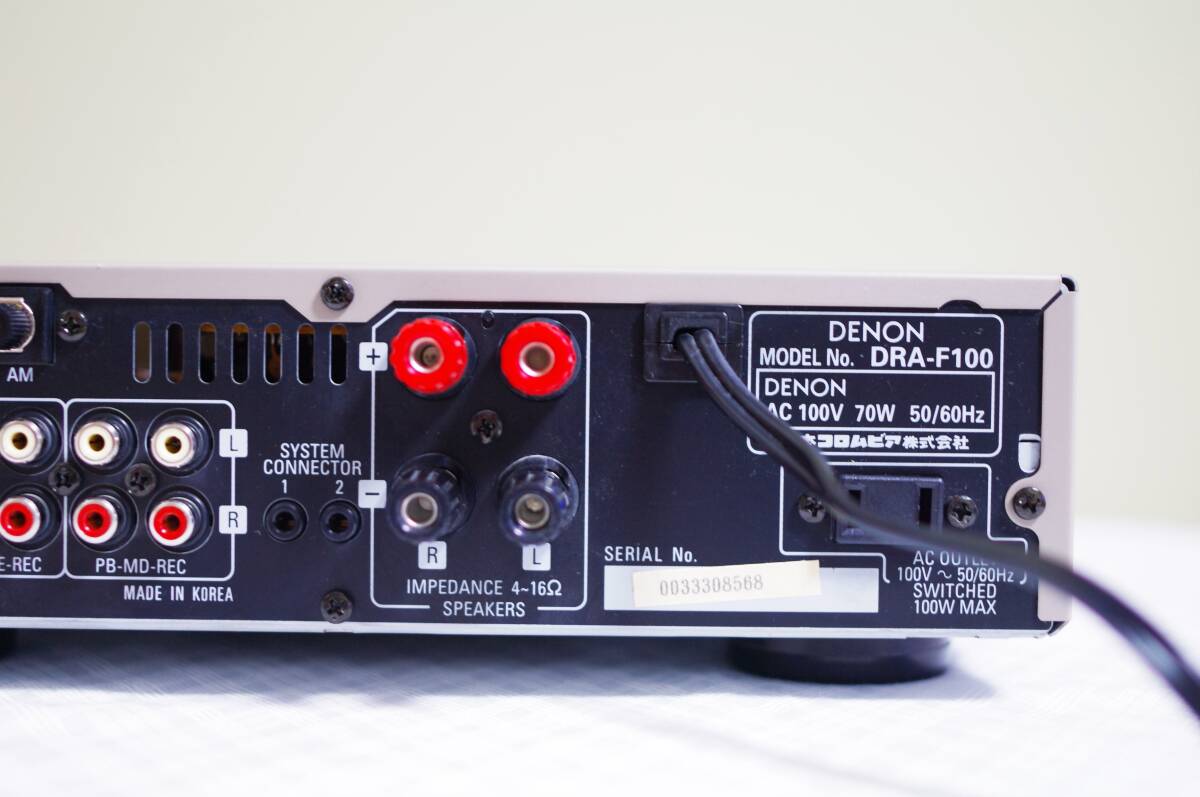 綺麗です！★DENON/デノン PHONO端子付き チューナー搭載コンパクトアンプ DRA-F100★音出し確認済み_画像6