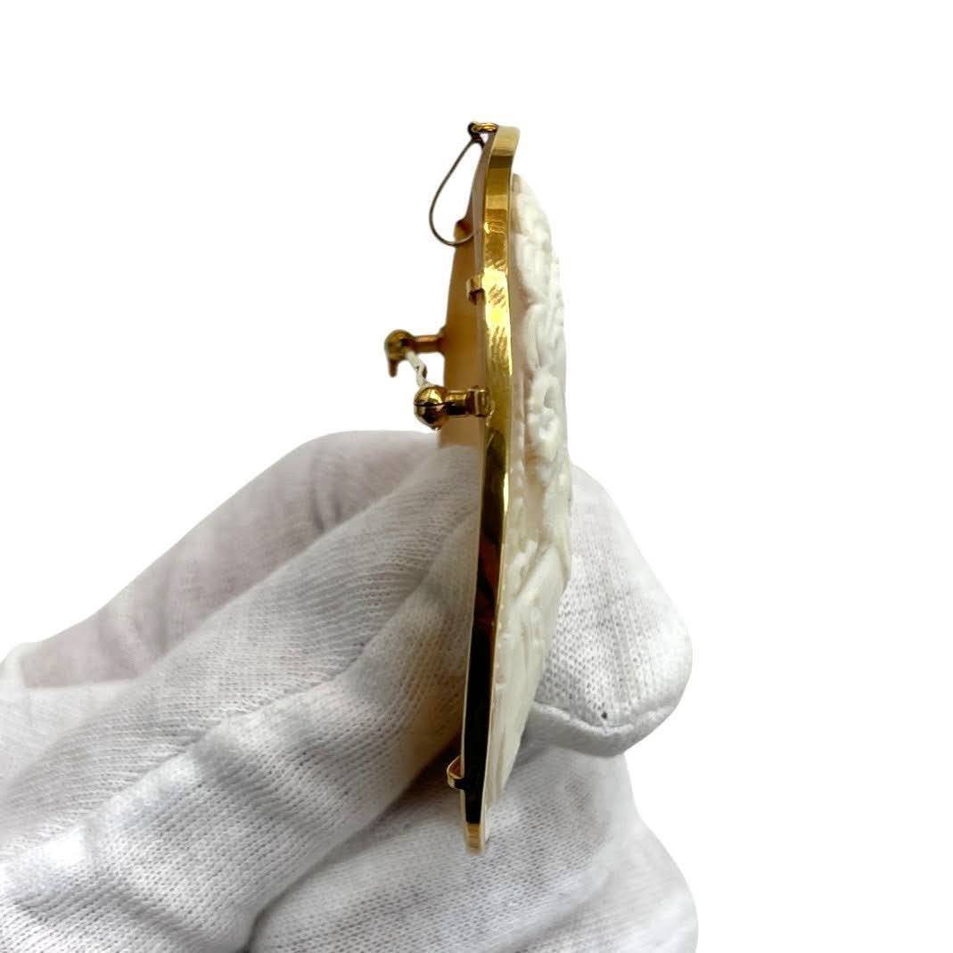 * б/у товар * камея брошь подвеска с цепью K18 печать есть полная масса 12.86g аксессуары женский Vintage (SMR14484)