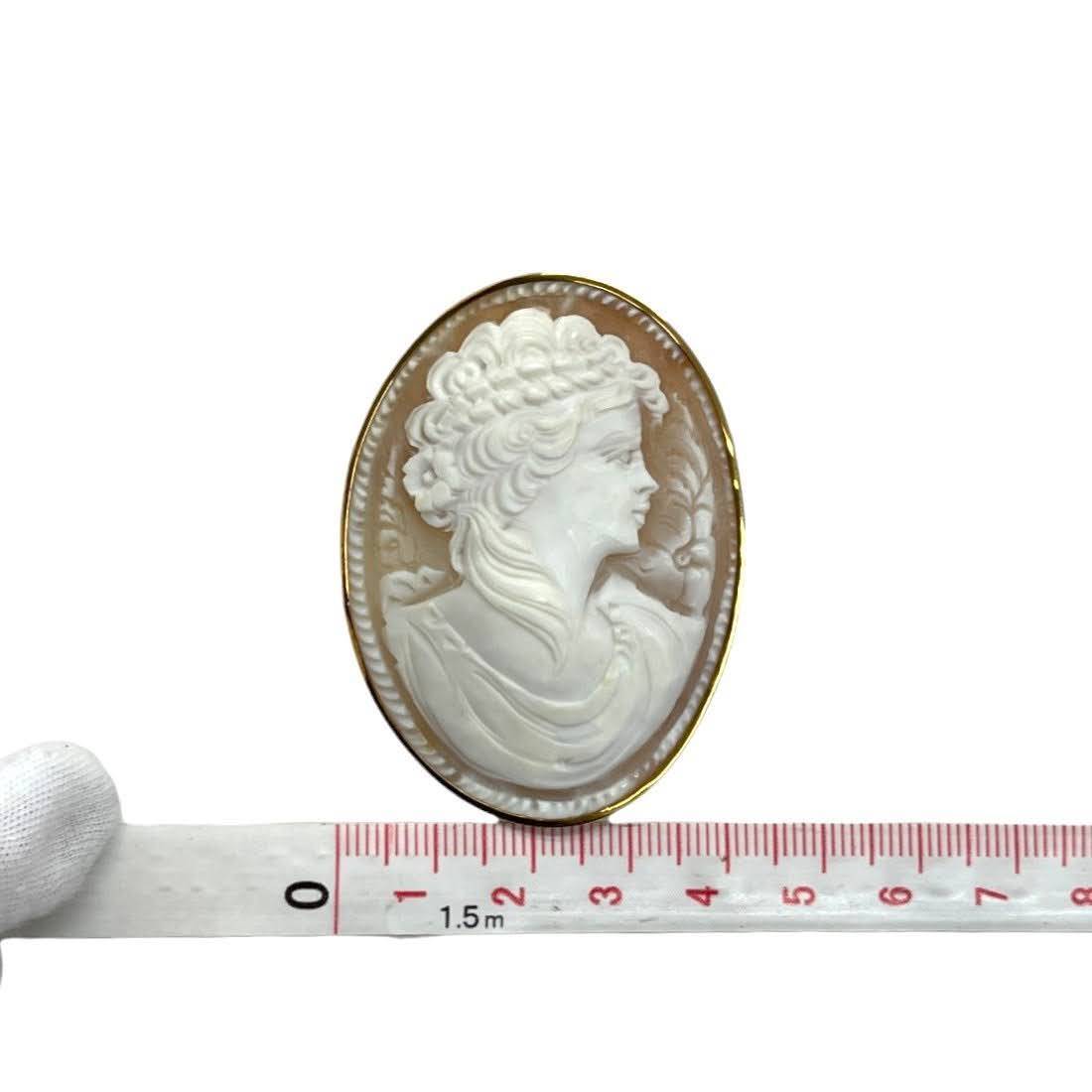 * б/у товар * камея брошь подвеска с цепью K18 печать есть полная масса 12.86g аксессуары женский Vintage (SMR14484)