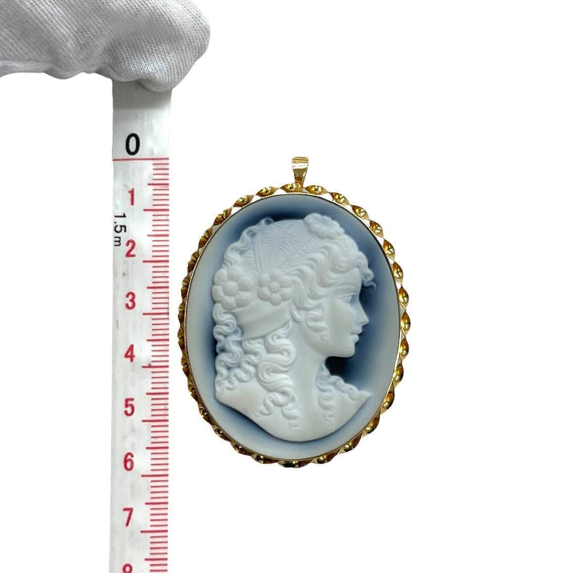 * б/у товар * камея брошь подвеска с цепью K18 печать есть полная масса 21.8g аксессуары женский Vintage (SMR14777)