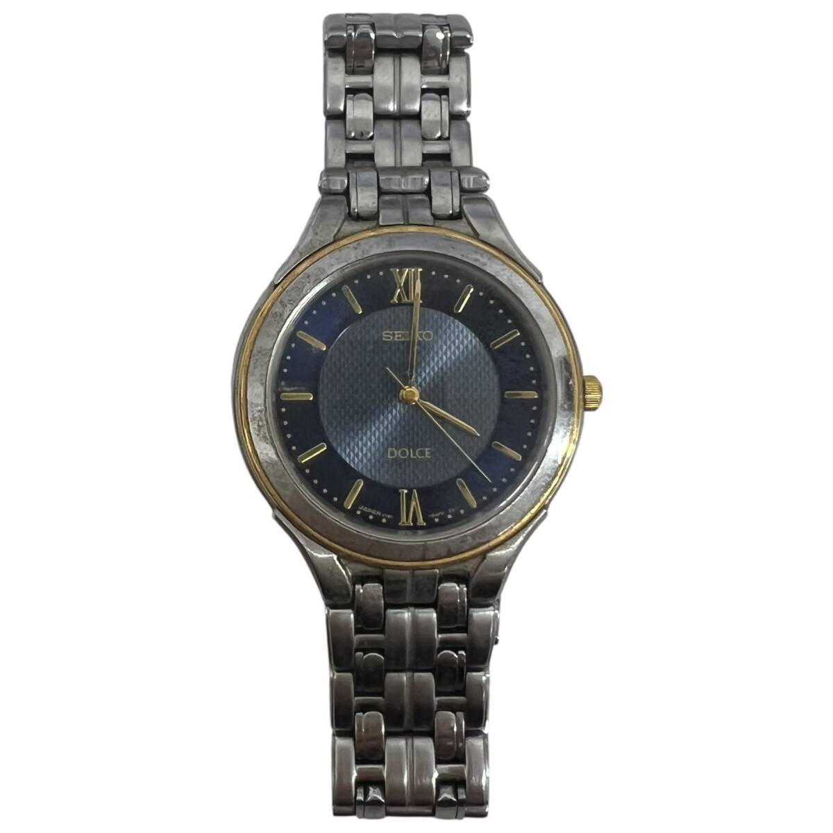 ◎中古品◎SEIKO セイコー DOLCE ドルチェ 腕時計 クオーツ ネイビー×ゴールド V181-OAC0 箱無 動作未確認 現状品 coI4606COA_画像2