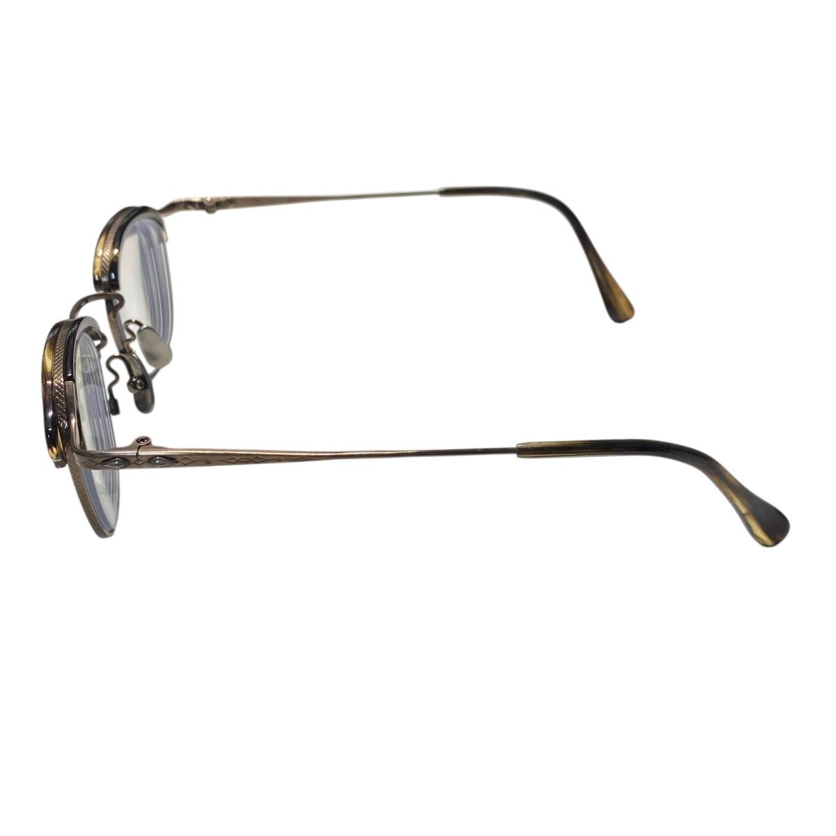 【中古品】金子眼鏡 S925-DEC 度入り メガネフレーム 47□22-137 アイウェア ケース付き A100835RD_画像2