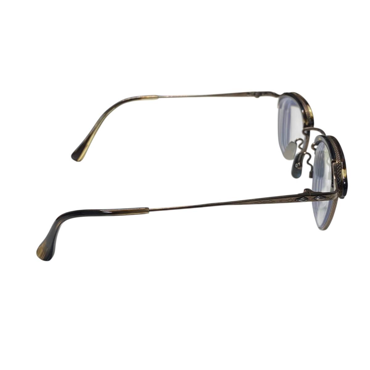 【中古品】金子眼鏡 S925-DEC 度入り メガネフレーム 47□22-137 アイウェア ケース付き A100835RD_画像3