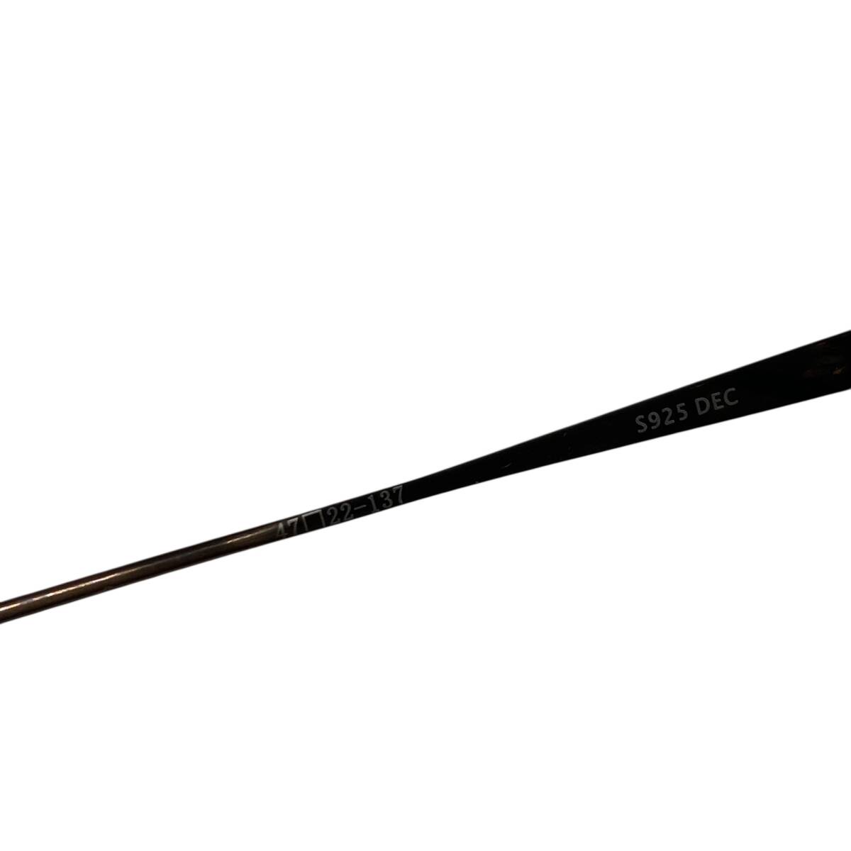 【中古品】金子眼鏡 S925-DEC 度入り メガネフレーム 47□22-137 アイウェア ケース付き A100835RD_画像4