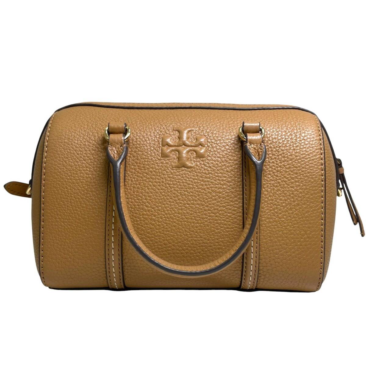 【美品】TORY BURCH/トリーバーチ 2WAY ミニボストン ショルダーバッグ キャメル系 レディース鞄(SME14233)_画像1