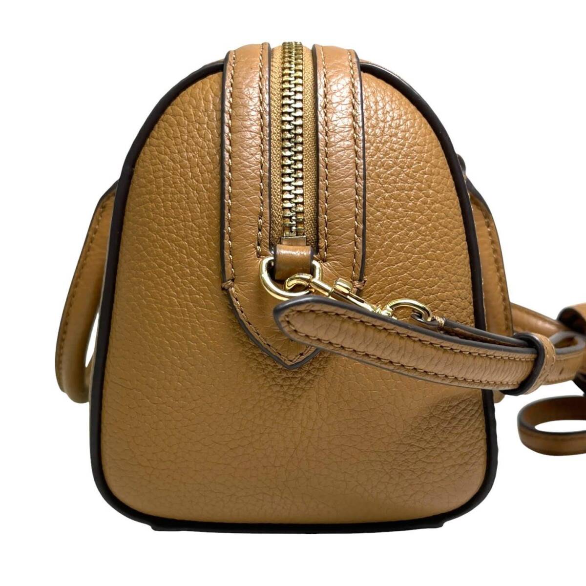 【美品】TORY BURCH/トリーバーチ 2WAY ミニボストン ショルダーバッグ キャメル系 レディース鞄(SME14233)_画像3