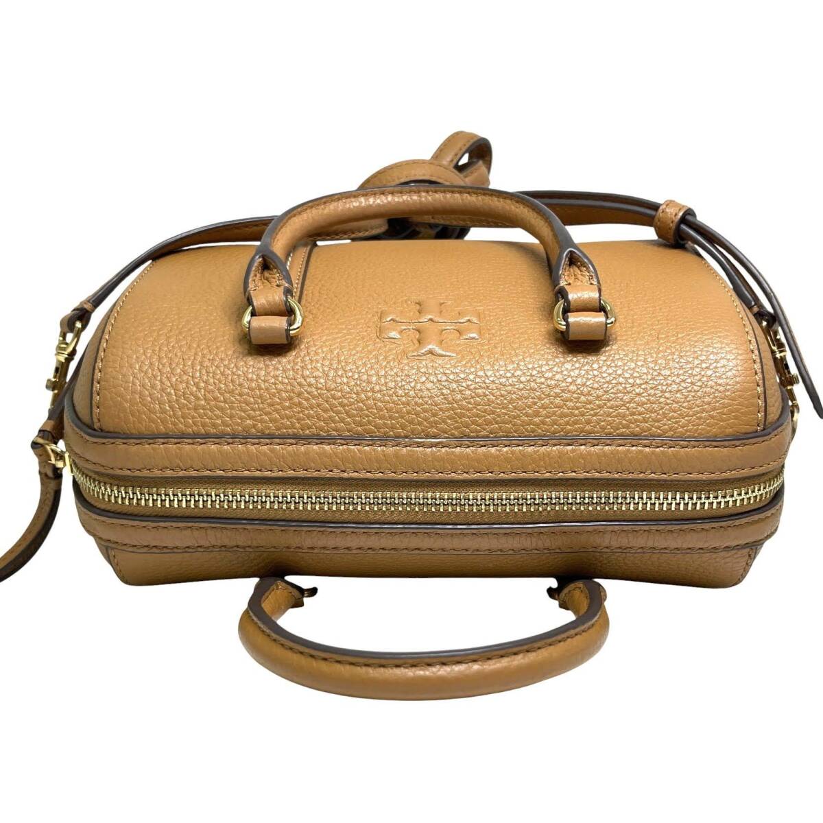 【美品】TORY BURCH/トリーバーチ 2WAY ミニボストン ショルダーバッグ キャメル系 レディース鞄(SME14233)_画像5