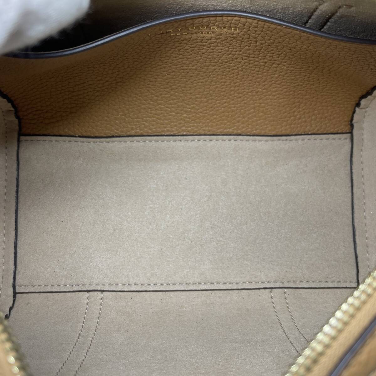 【美品】TORY BURCH/トリーバーチ 2WAY ミニボストン ショルダーバッグ キャメル系 レディース鞄(SME14233)_画像7