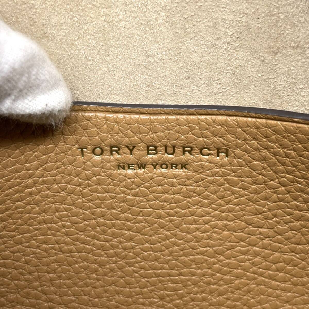 【美品】TORY BURCH/トリーバーチ 2WAY ミニボストン ショルダーバッグ キャメル系 レディース鞄(SME14233)_画像8