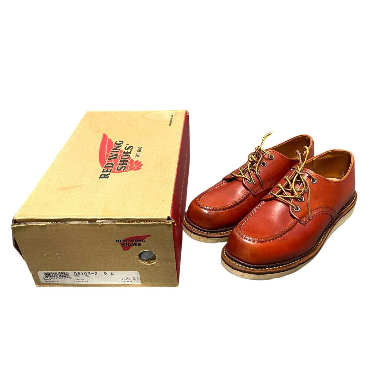 ◆REDWING レッドウイング オックスフォード 8103 Dワイズ US9 27.0cm メンズ オロラセット 革靴 中古品 箱有 ◆Q97284NH_画像1