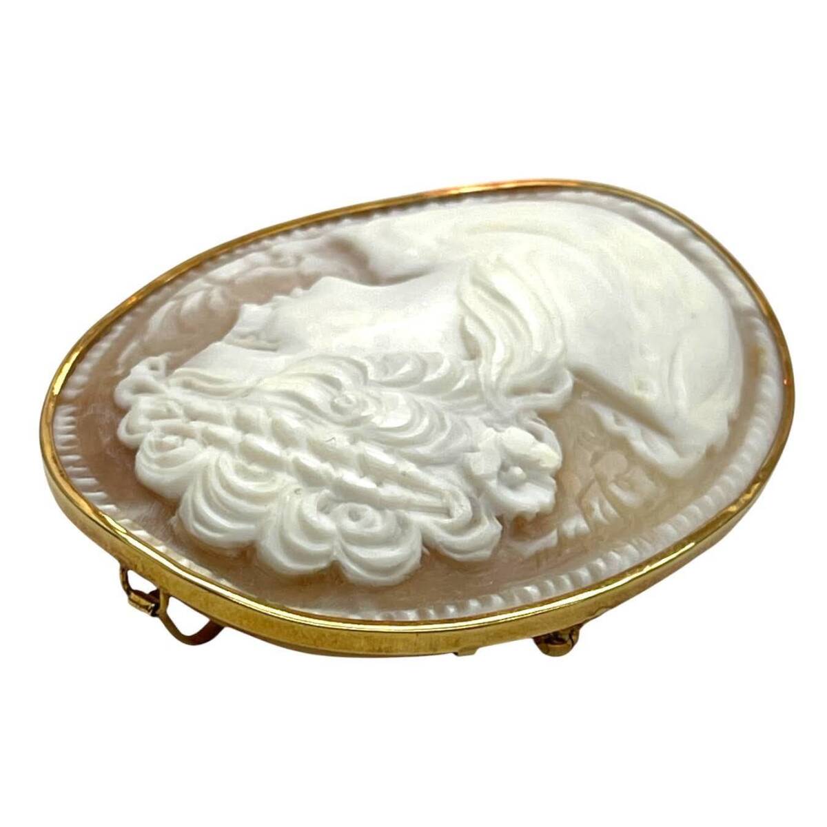 * б/у товар * камея брошь подвеска с цепью K18 печать есть полная масса 12.86g аксессуары женский Vintage (SMR14484)