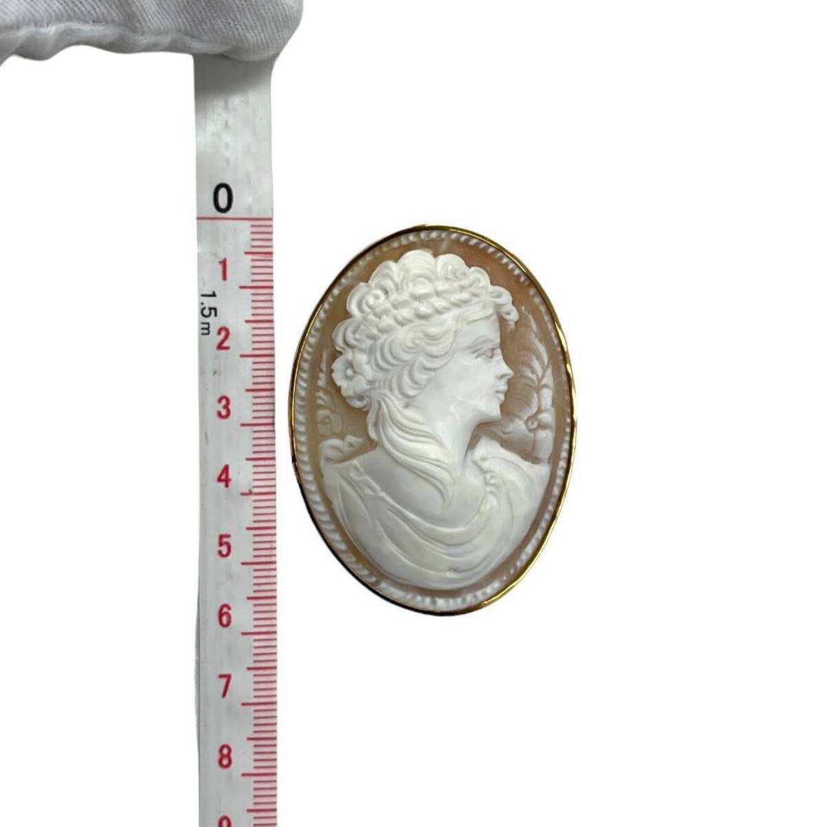 * б/у товар * камея брошь подвеска с цепью K18 печать есть полная масса 12.86g аксессуары женский Vintage (SMR14484)