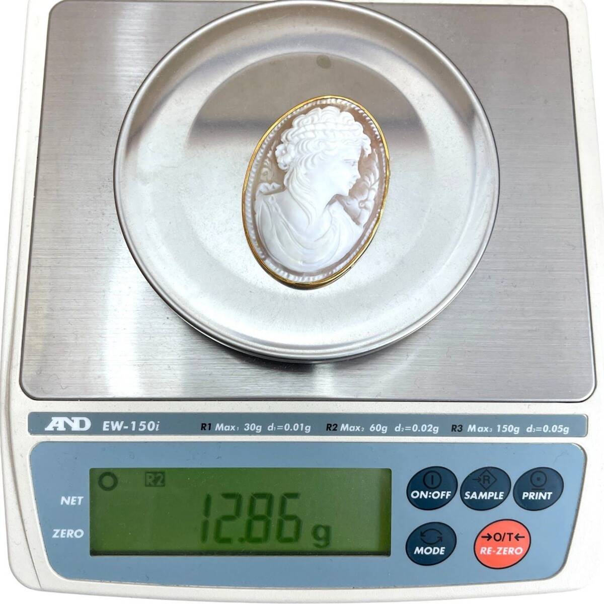 * б/у товар * камея брошь подвеска с цепью K18 печать есть полная масса 12.86g аксессуары женский Vintage (SMR14484)