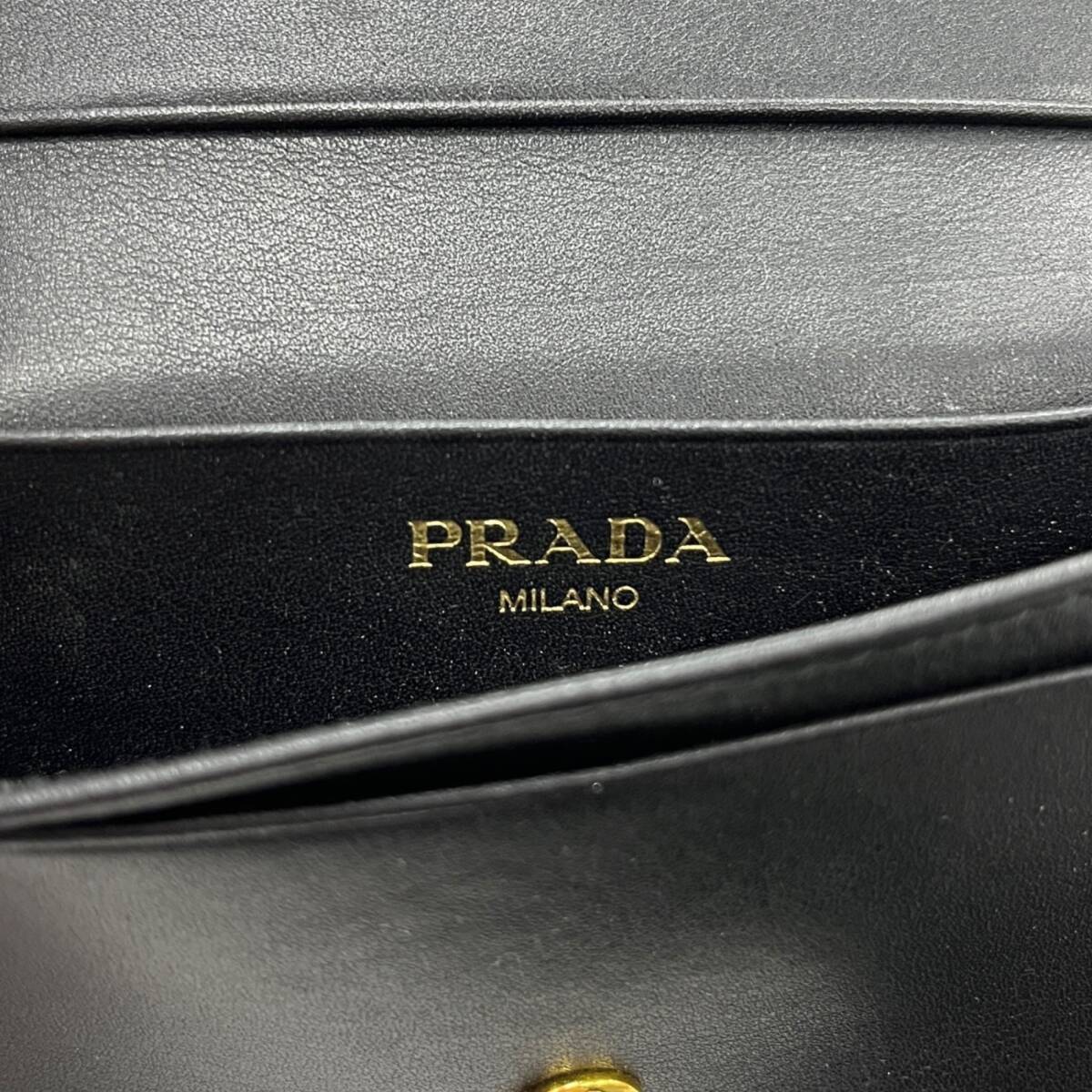 ◎中古品◎ PRADA プラダ カードケース サフィアーノ 1MC122 名刺入れ レザー ブラック 本体のみ coHM6357COA_画像6