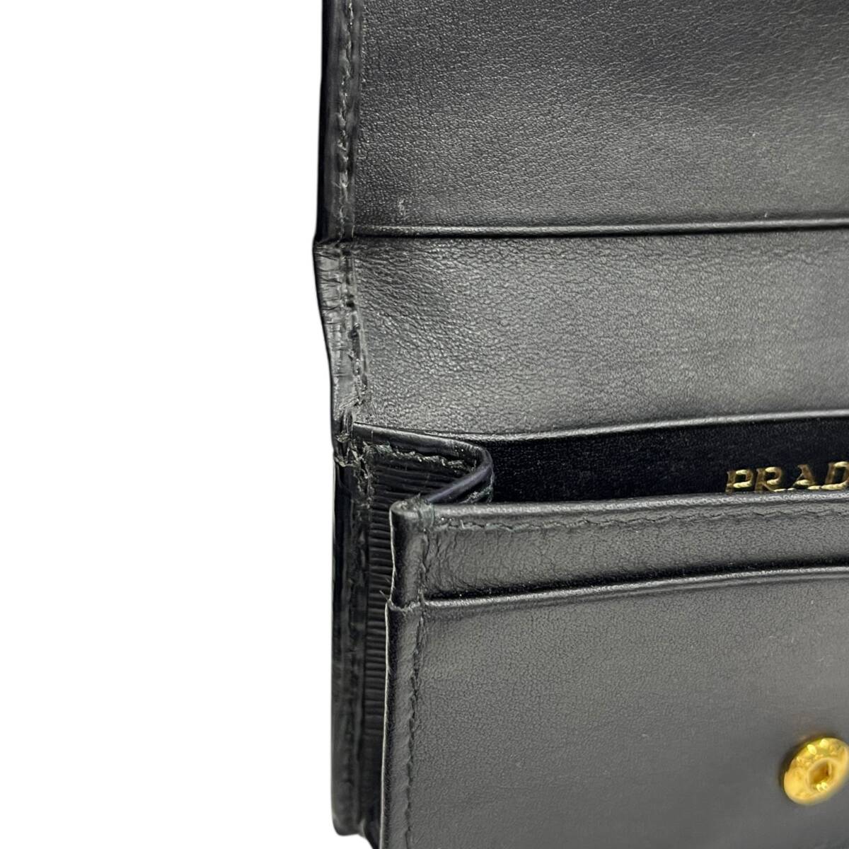 ◎中古品◎ PRADA プラダ カードケース サフィアーノ 1MC122 名刺入れ レザー ブラック 本体のみ coHM6357COA_画像9