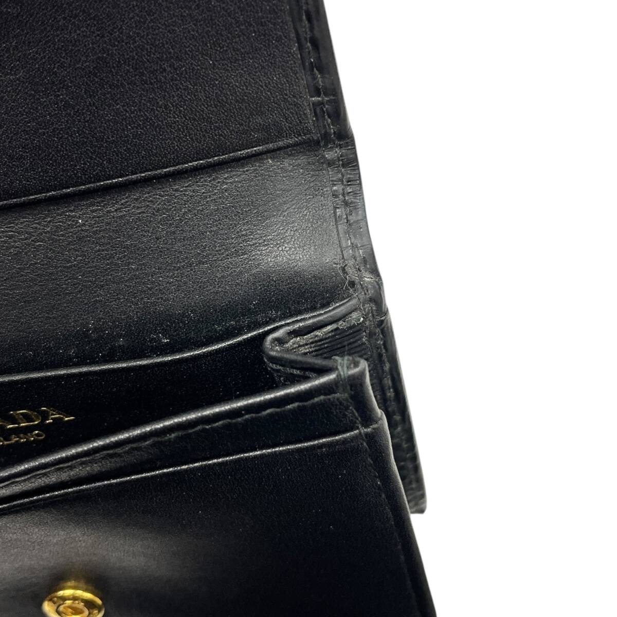 ◎中古品◎ PRADA プラダ カードケース サフィアーノ 1MC122 名刺入れ レザー ブラック 本体のみ coHM6357COA_画像10