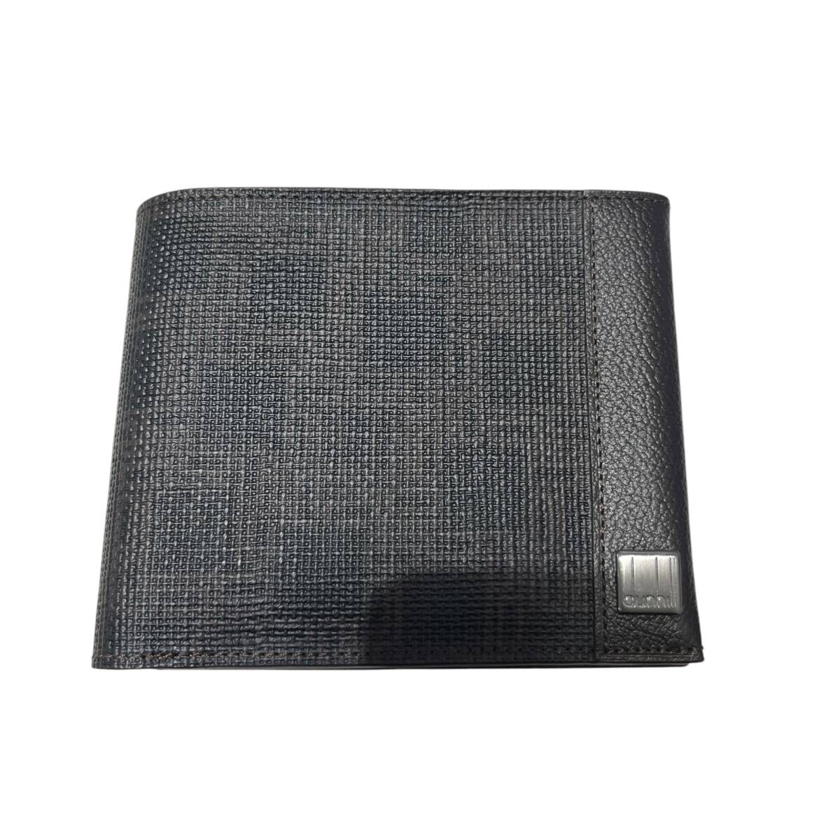 dunhill ダンヒル PVC×レザー 二つ折り 財布 ウォレット 札入れ カード入れ メンズ ブラック ■中古品■ ZAH658ZD_画像2