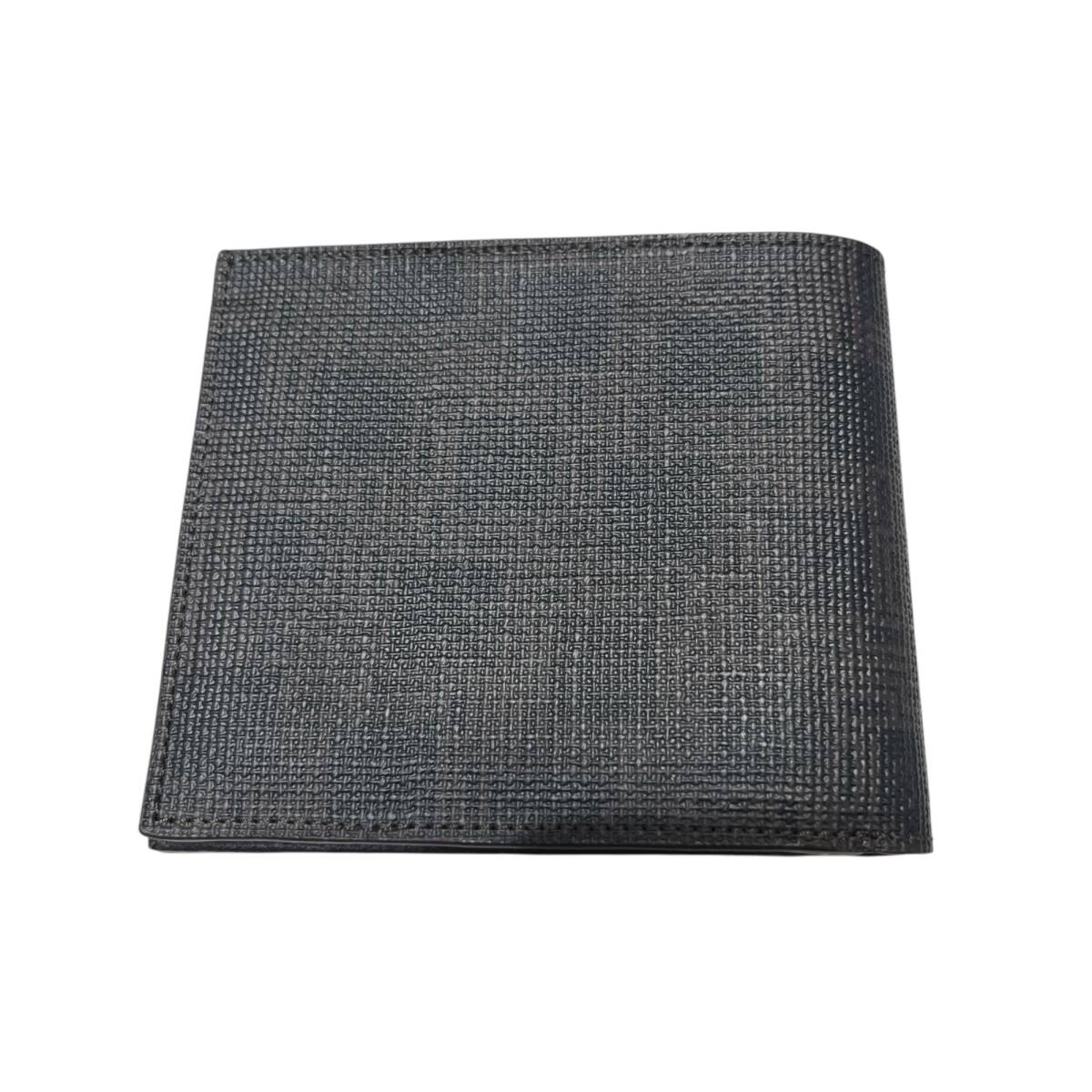 dunhill ダンヒル PVC×レザー 二つ折り 財布 ウォレット 札入れ カード入れ メンズ ブラック ■中古品■ ZAH658ZD_画像3