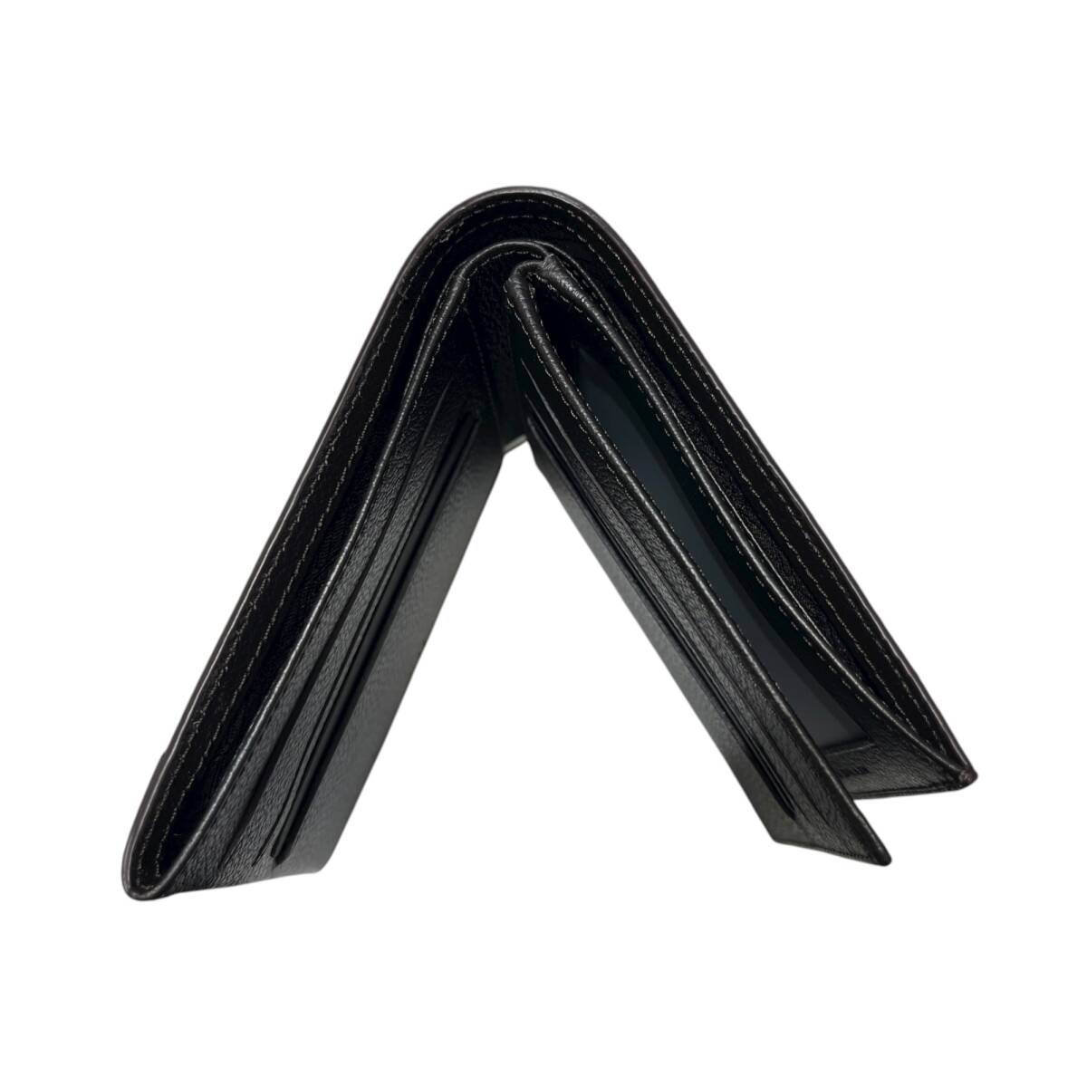 dunhill ダンヒル PVC×レザー 二つ折り 財布 ウォレット 札入れ カード入れ メンズ ブラック ■中古品■ ZAH658ZD_画像6