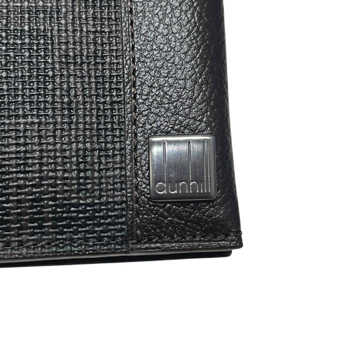 dunhill ダンヒル PVC×レザー 二つ折り 財布 ウォレット 札入れ カード入れ メンズ ブラック ■中古品■ ZAH658ZD_画像7