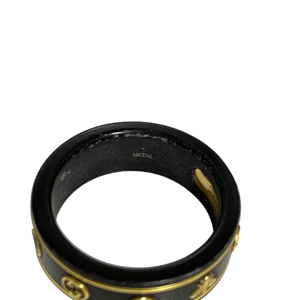 【中古品】GUCCI グッチ リング 指輪 ジェムストーン アイコン 14号 YG シンセティックコランダム A100535RD_画像6