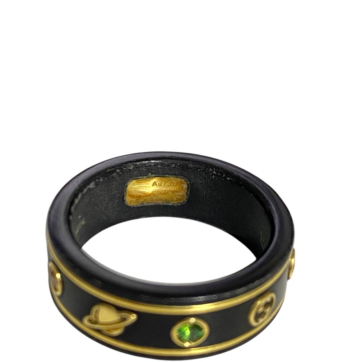 【中古品】GUCCI グッチ リング 指輪 ジェムストーン アイコン 14号 YG シンセティックコランダム A100535RD_画像7