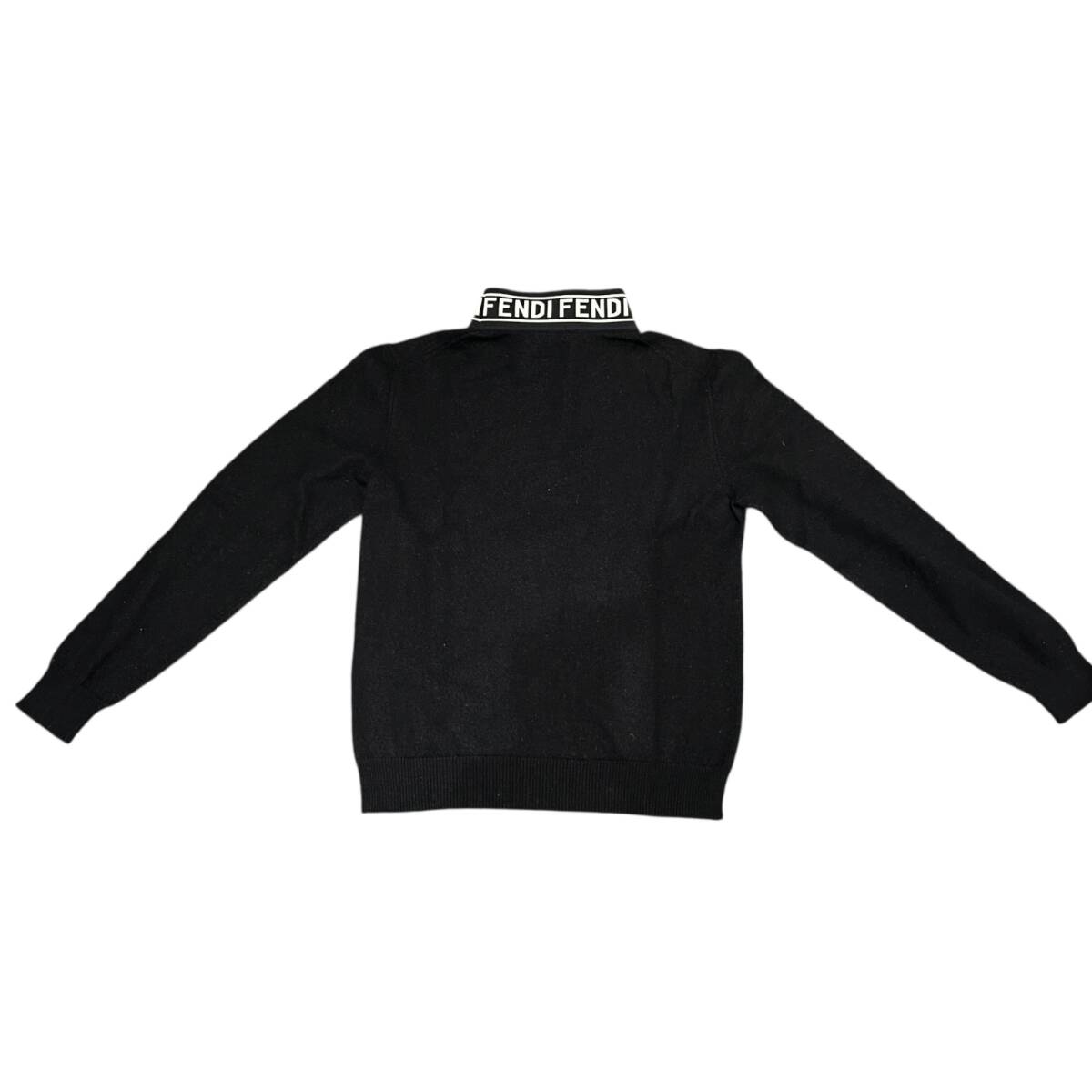 FENDI フェンディ ネックロゴジャガードニットセーター サイズ48 ブラック レディース 本体のみ ■中古品■ZKM6523ZD_画像2