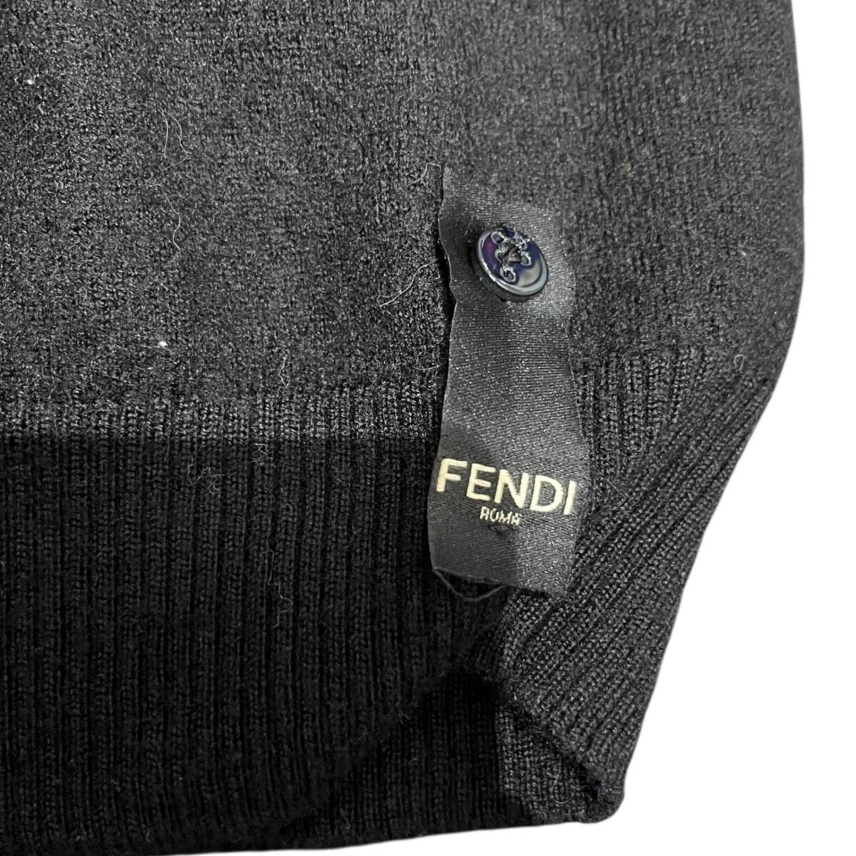 FENDI フェンディ ネックロゴジャガードニットセーター サイズ48 ブラック レディース 本体のみ ■中古品■ZKM6523ZD_画像7