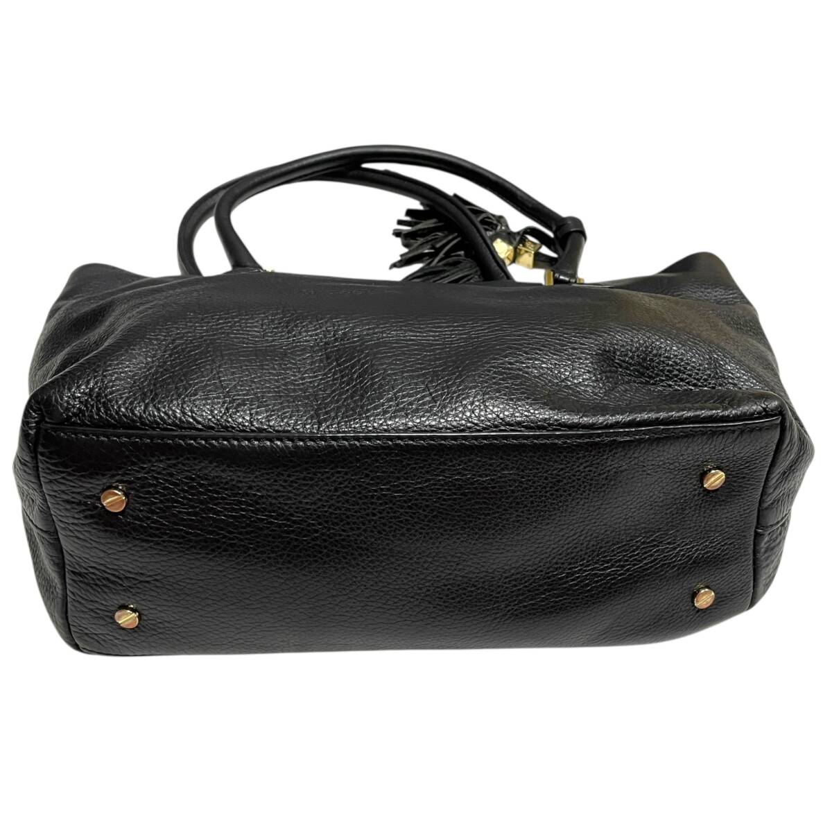 ◆中古品◆Tory Burch トリーバーチ レザー トートバッグ レディース ブラック タッセルバッグ ハンドバッグ Q82103NC_画像5