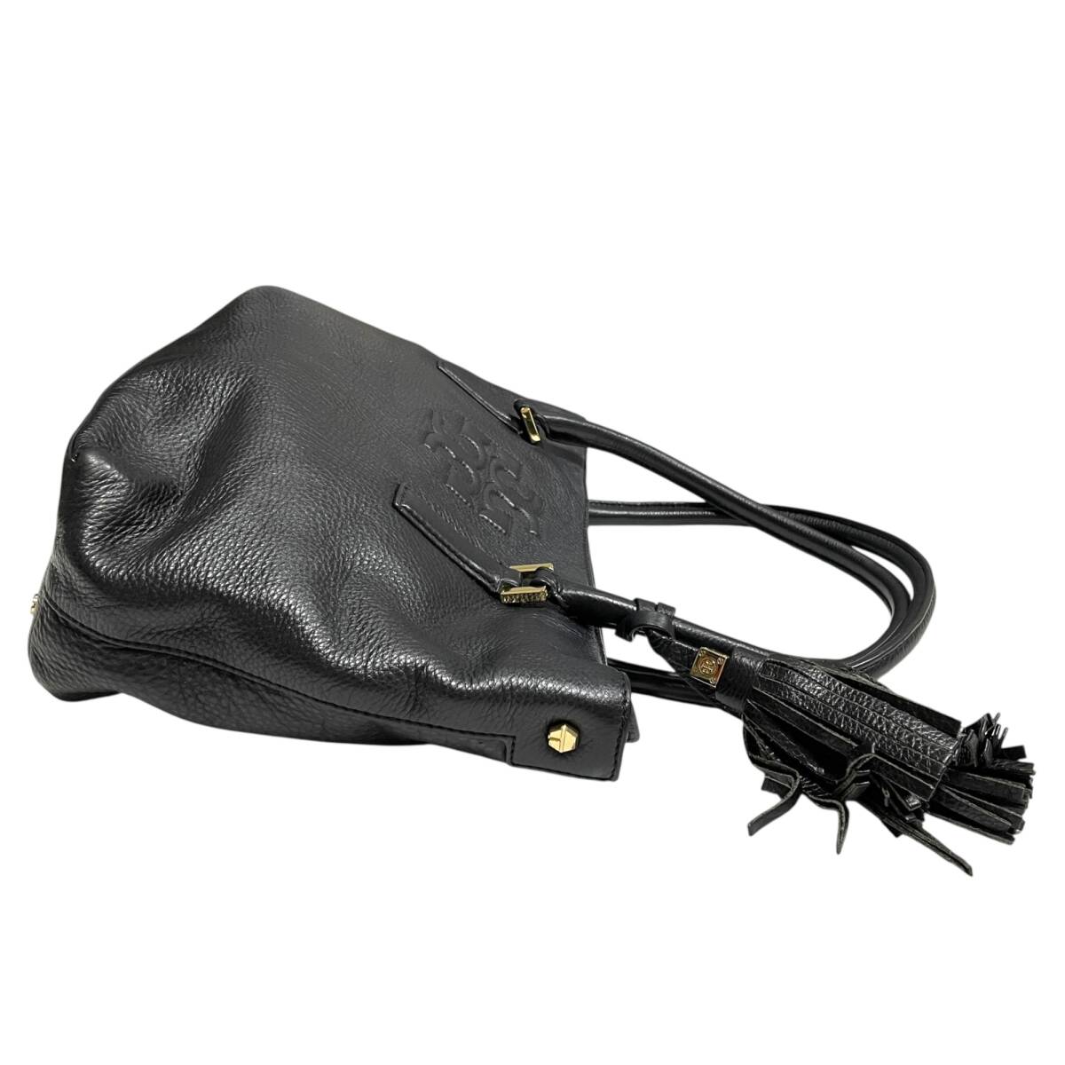 ◆中古品◆Tory Burch トリーバーチ レザー トートバッグ レディース ブラック タッセルバッグ ハンドバッグ Q82103NC_画像7