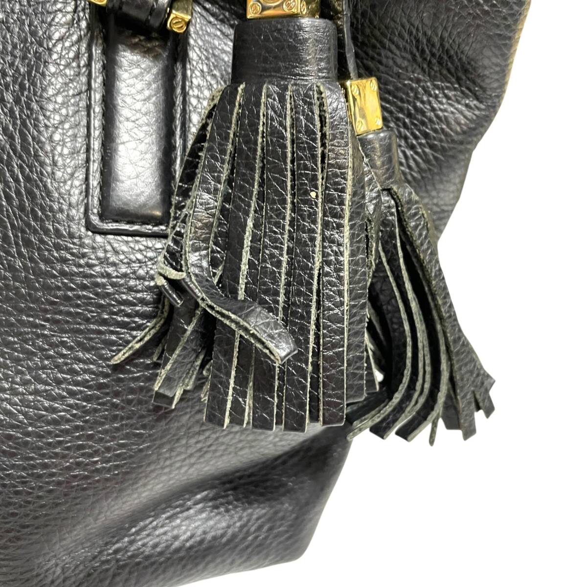 ◆中古品◆Tory Burch トリーバーチ レザー トートバッグ レディース ブラック タッセルバッグ ハンドバッグ Q82103NC_画像8