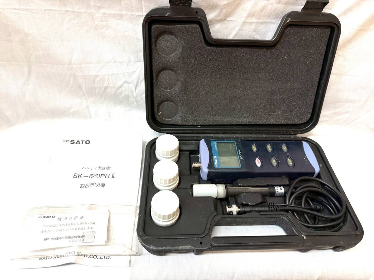 【 動作未確認 】 SATO ハンディ型pH計 SK-620PHⅡ 測定器 ISSM6377S_画像1