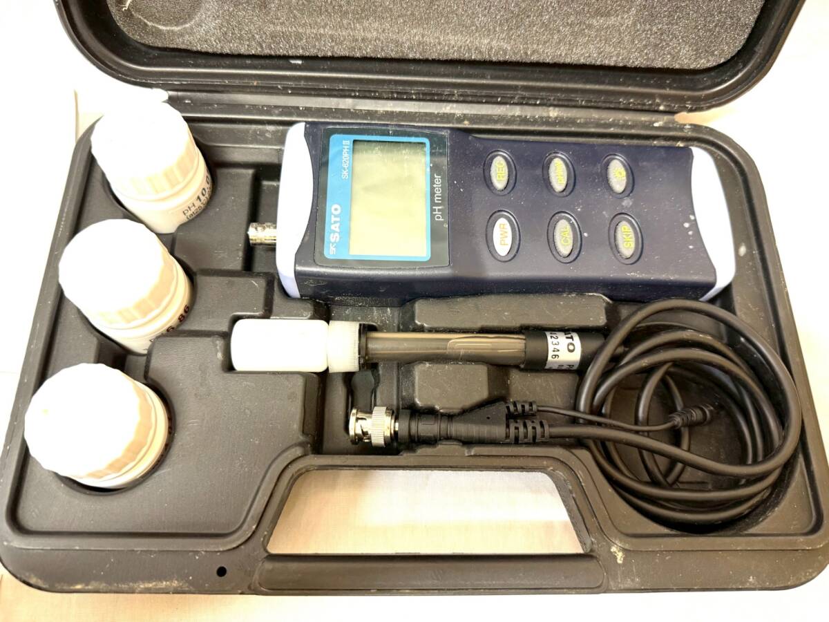 【 動作未確認 】 SATO ハンディ型pH計 SK-620PHⅡ 測定器 ISSM6377S_画像3