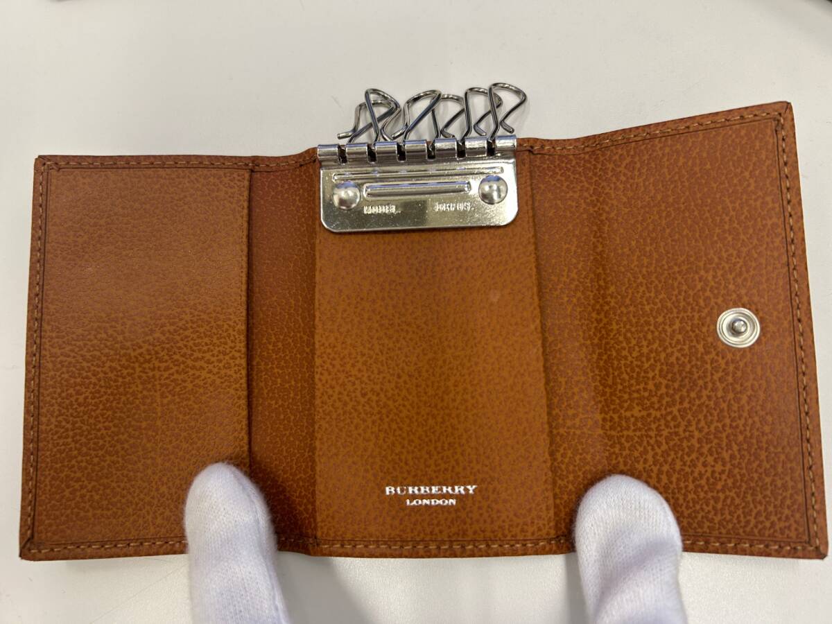 【付属品有】BURBERRY バーバリー 6連キーケース レザー 鍵入れ ブラウン系（FTH1064）_画像4