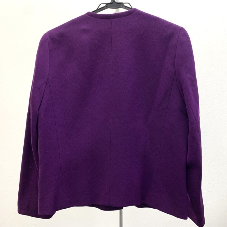 CELINE セリーヌ ガンチーニ ツーピース セットアップ パープル系 紫 【中古】ジャケット スカート サイズ40 フランス製 古着 AEN11639GI_画像2