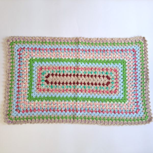  ручной вязки покрывало на колени ①