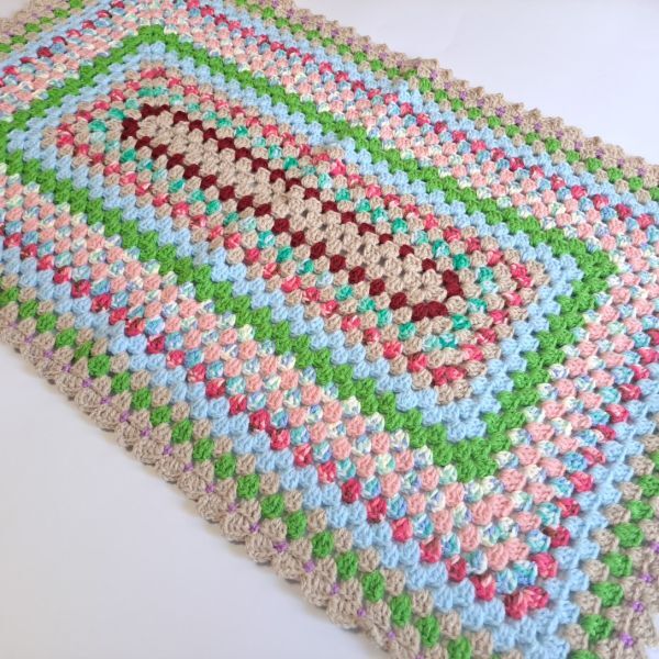  ручной вязки покрывало на колени ①