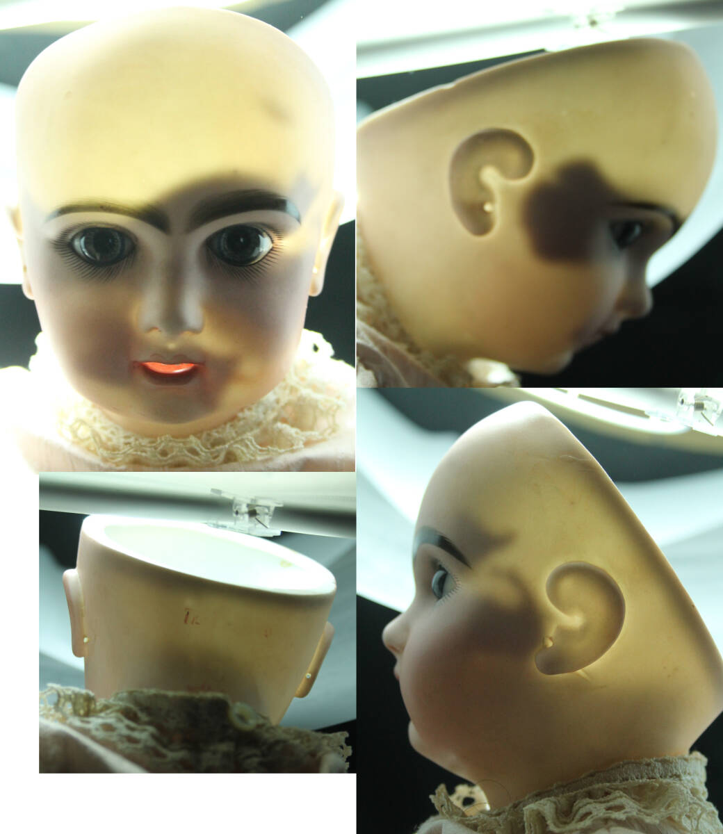 ◎ ジュモー アンティーク ビスクドール◎ウィッグ2種&美品シルクドレス 人形 送料無料 _画像8