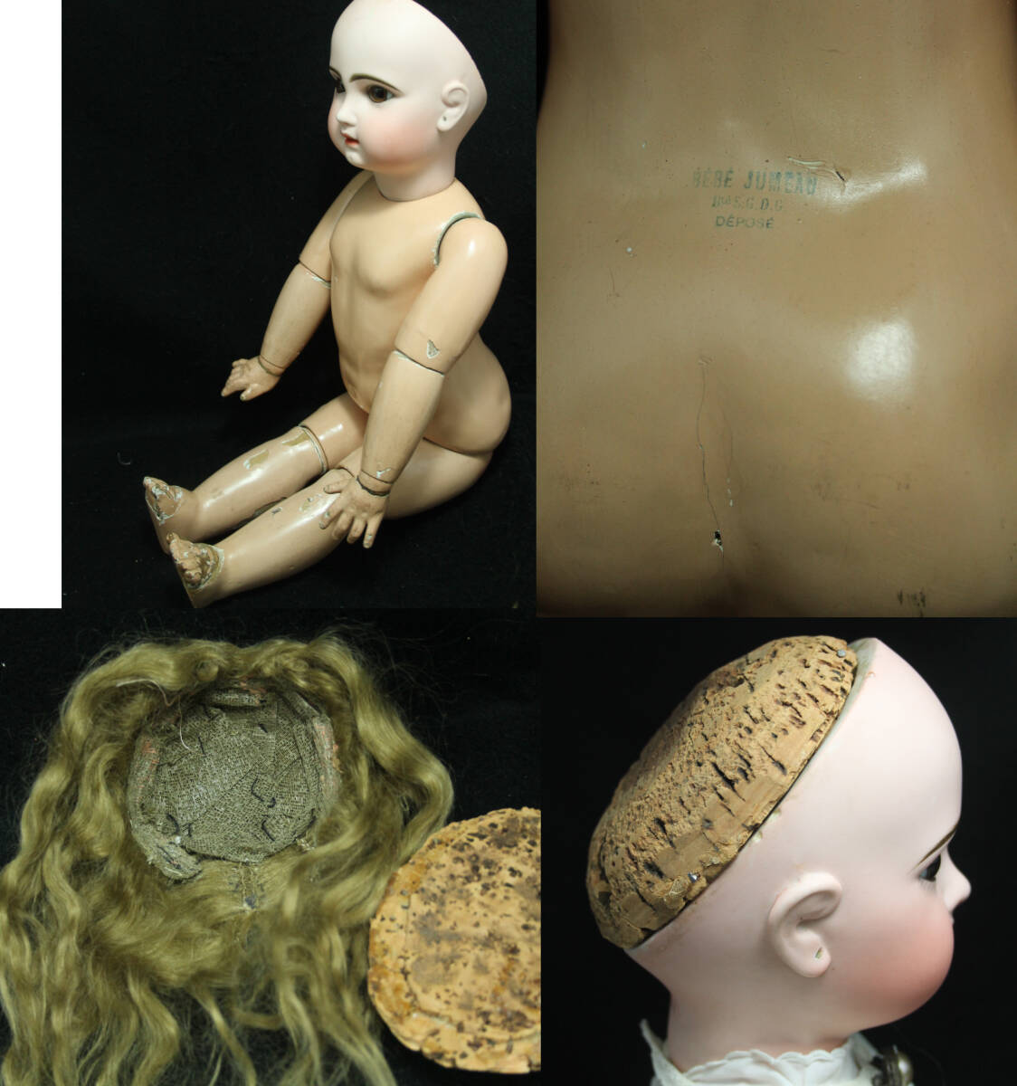 ◎アンティークジュモー　ビスクドール　クローズドマウス　フランス　人形　◎送料無料_画像9