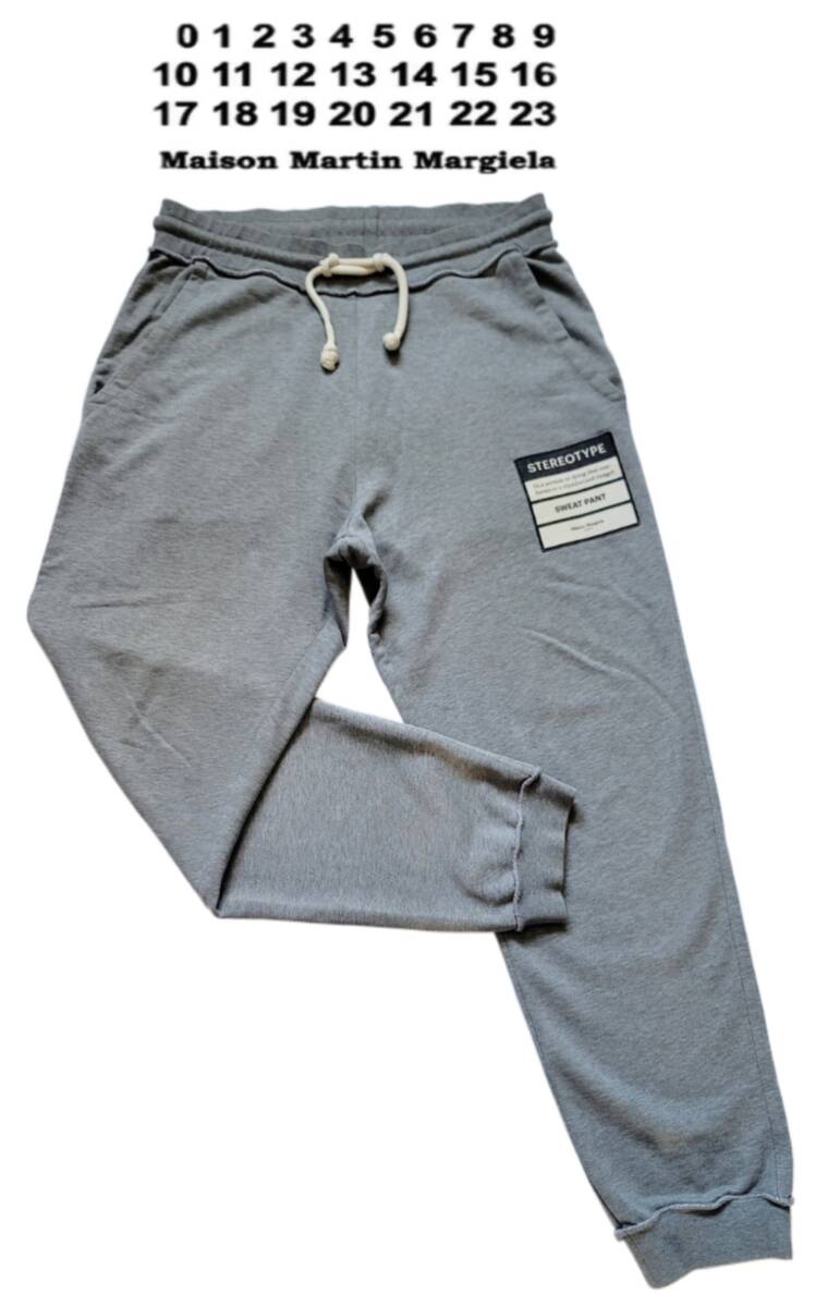 ◆ Maison Margiela ◆ マルジェラ ◆ スウェットパンツ　ステレオタイプ 48　STEREOTYPE　コットン ジョガーパンツ　メンズ　グレー_画像2