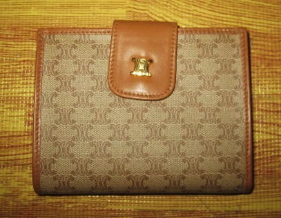 ★未使用★ヴィンテージ★CELINE セリーヌ★マカダム柄★M09★ベージュ★ 2つ折り財布（ガマ口）★オールドセリーヌ _画像1