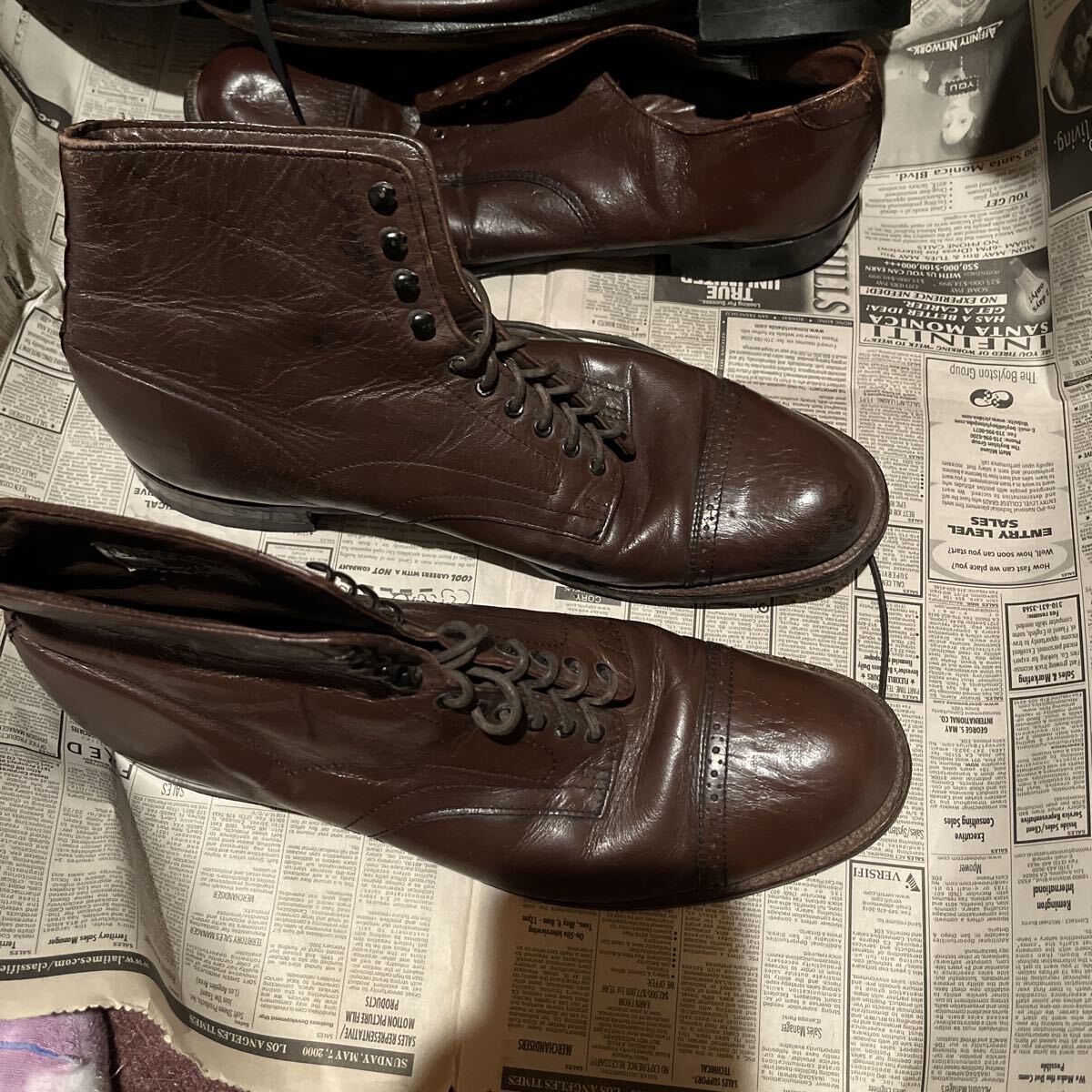  стойка si-* Adams половина ботинки Brown 9D пятка & пальцы ног повреждение нет 