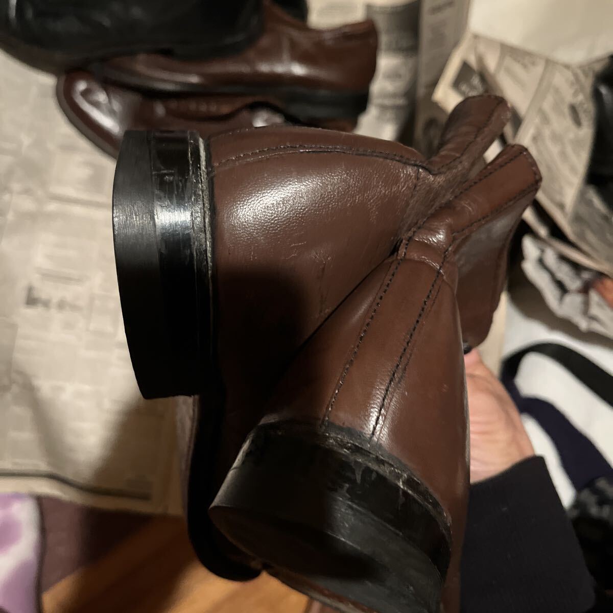  стойка si-* Adams половина ботинки Brown 9D пятка & пальцы ног повреждение нет 