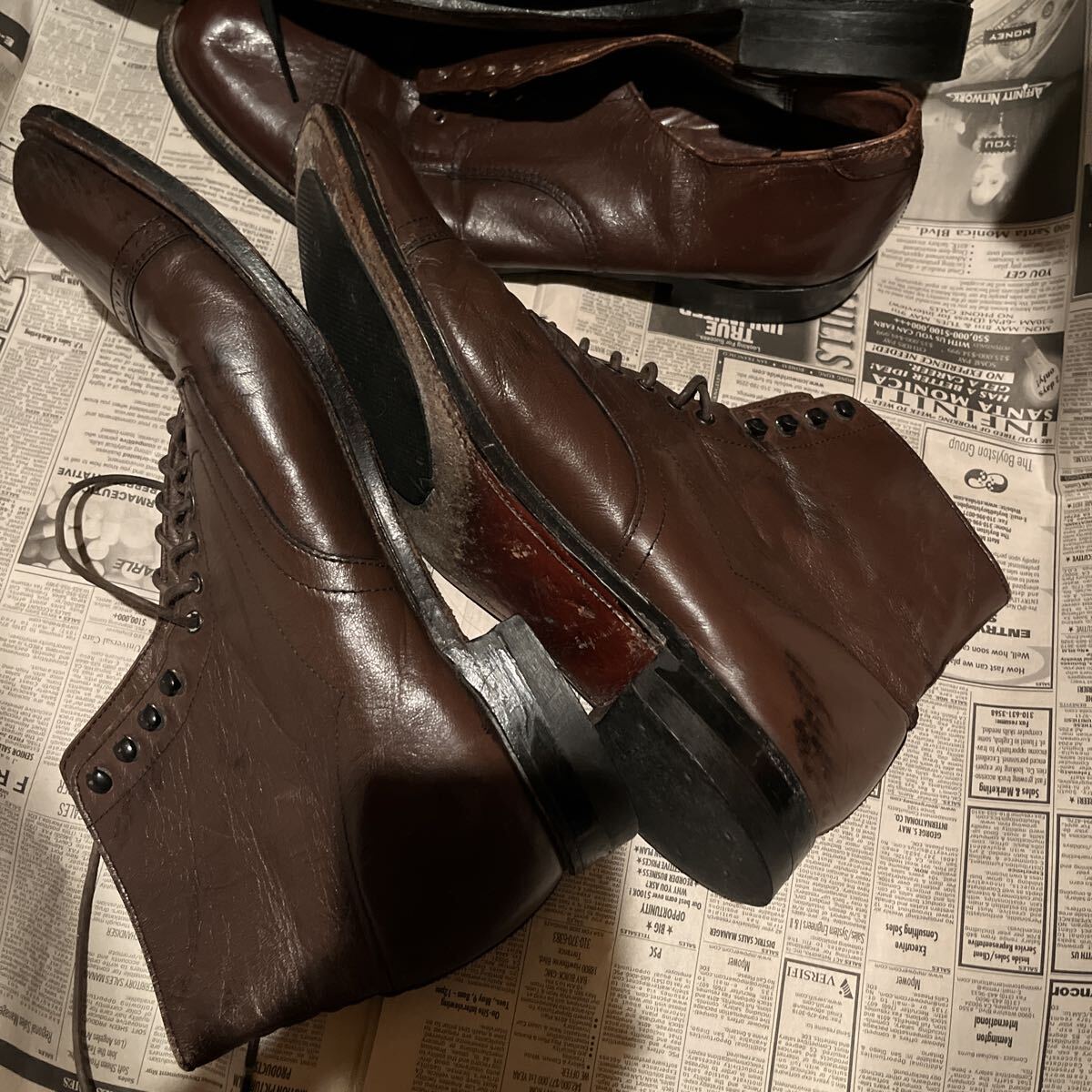  стойка si-* Adams половина ботинки Brown 9D пятка & пальцы ног повреждение нет 