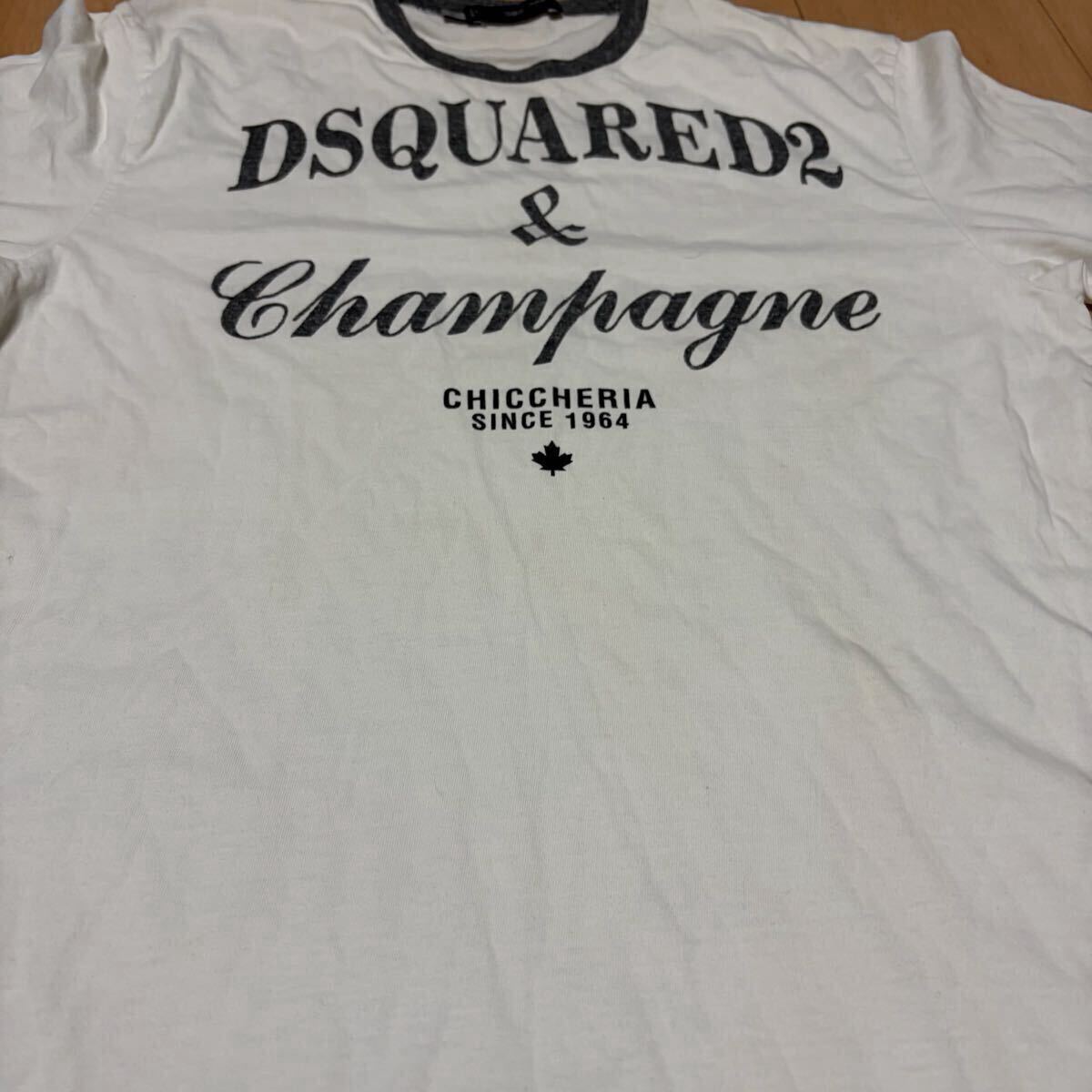 1円スタート DSQUARED2 ディースクエアード Tシャツ 白 半袖 ホワイト 半袖Tシャツ ロゴ カットソー_画像4