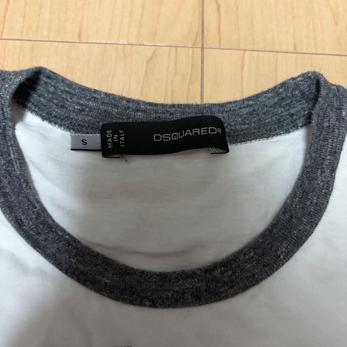 1円スタート DSQUARED2 ディースクエアード Tシャツ 白 半袖 ホワイト 半袖Tシャツ ロゴ カットソー_画像5