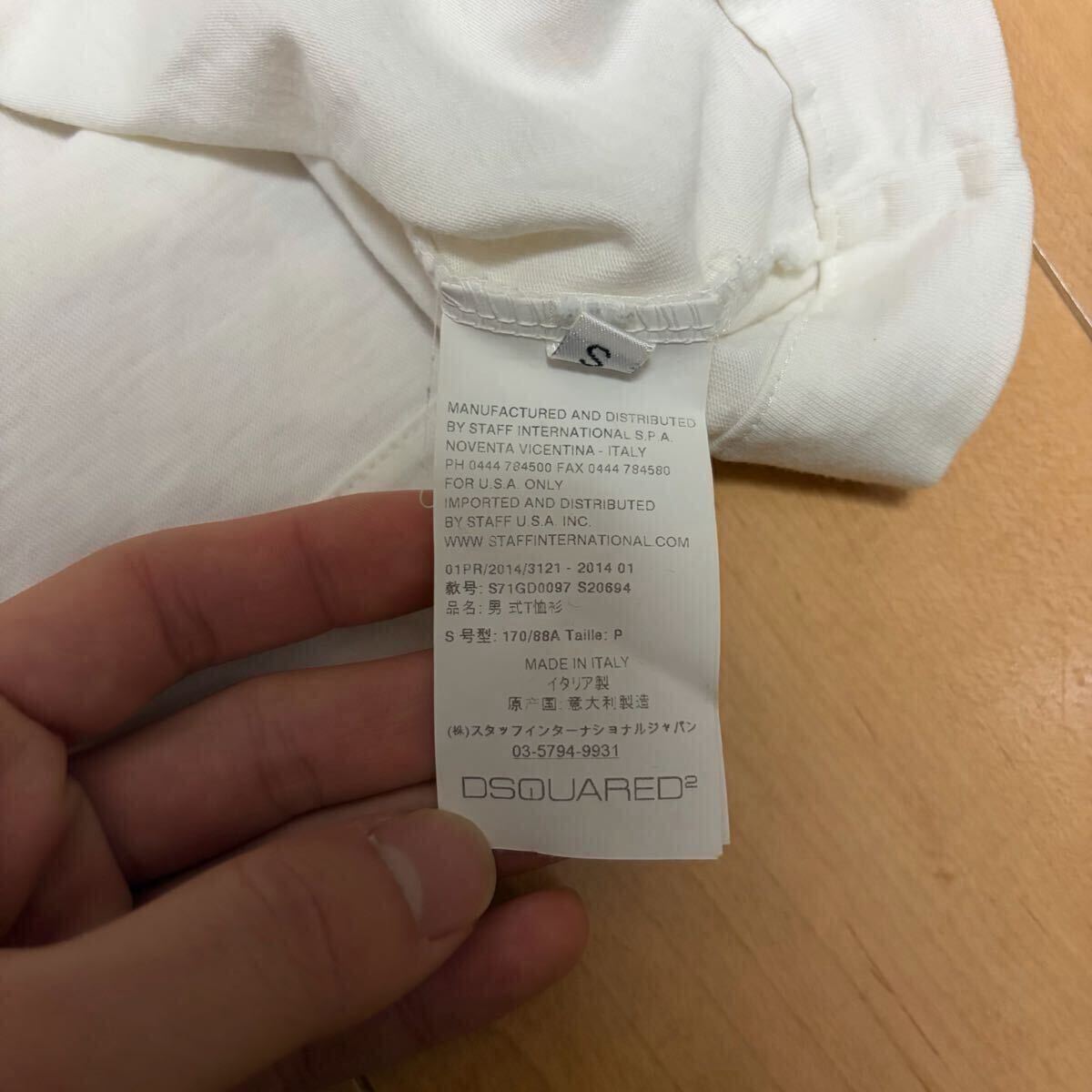 1円スタート DSQUARED2 ディースクエアード Tシャツ 白 半袖 ホワイト 半袖Tシャツ ロゴ カットソー_画像8