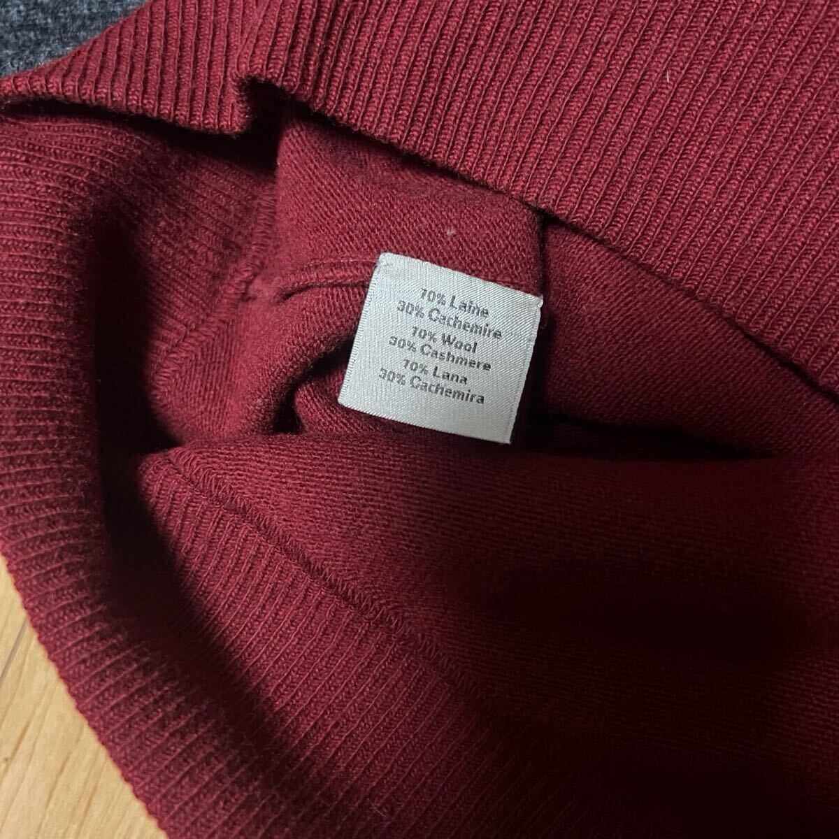 激安 格安 HERMES エルメス セーター ニット トレーナー クルーネック ウール グレー イタリア製 カシミヤ _画像6