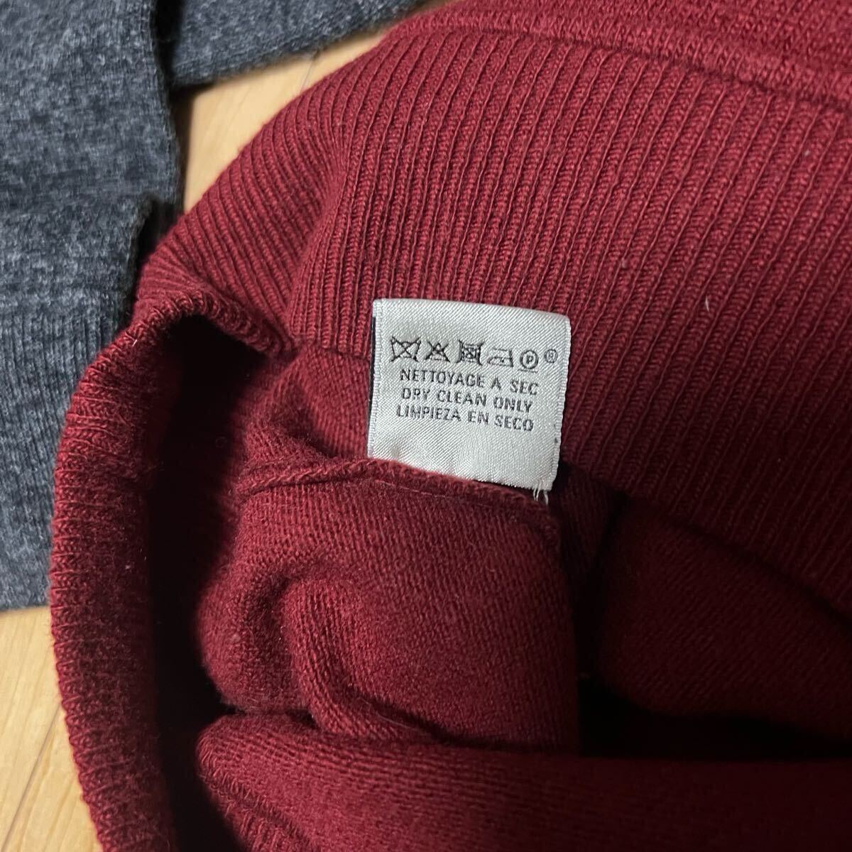 激安 格安 HERMES エルメス セーター ニット トレーナー クルーネック ウール グレー イタリア製 カシミヤ _画像7