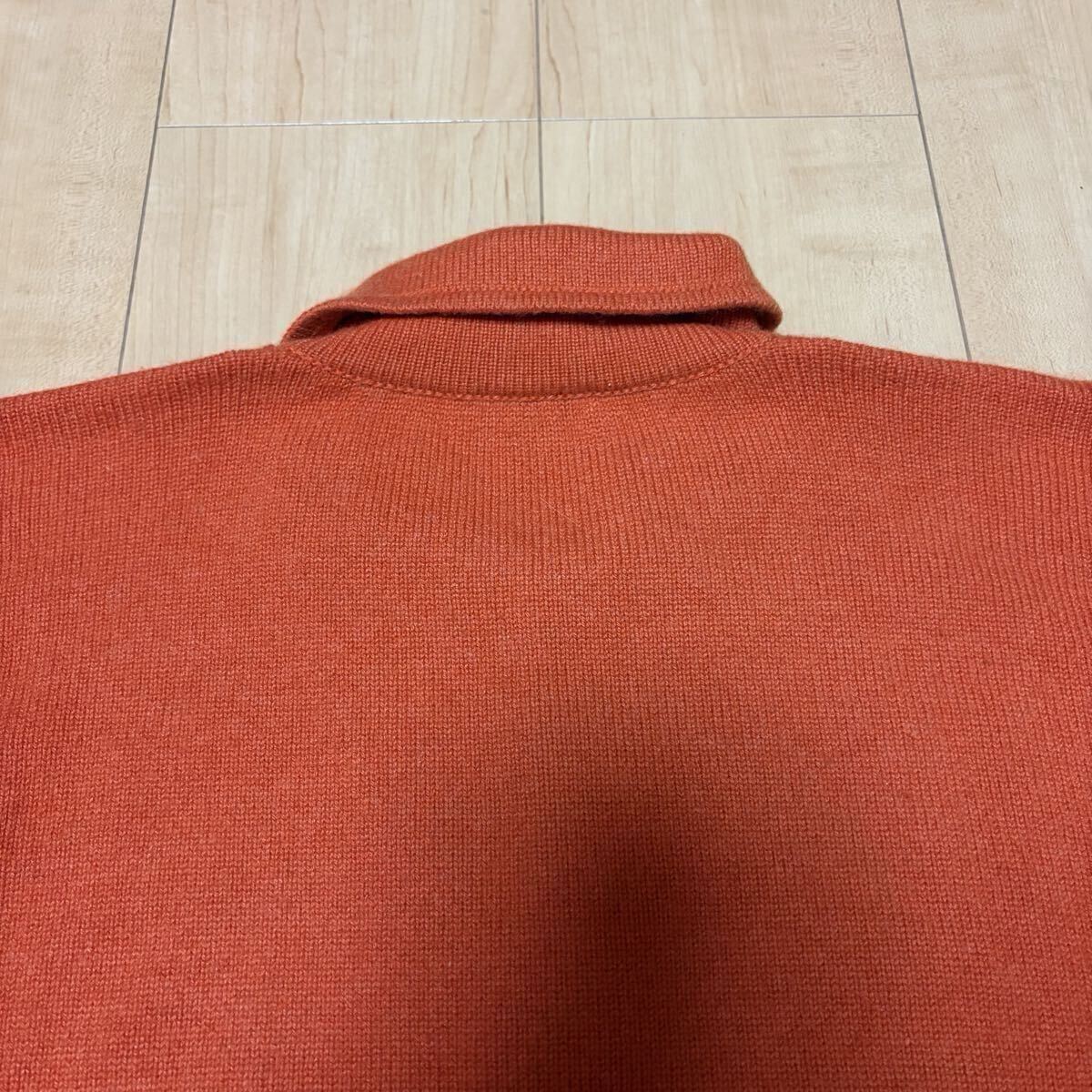 激安 格安 Loro Piana ロロピアーナ セーター ニット カシミヤ100 カシミヤ ポロシャツ 長袖 オレンジ イタリア製_画像3